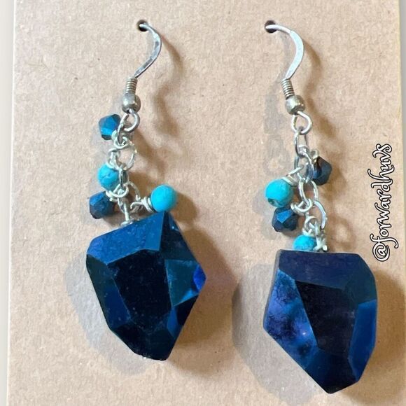 Bundle Sale 3 for $15 | Blue Dangle Earrings - Picture 7 of 8